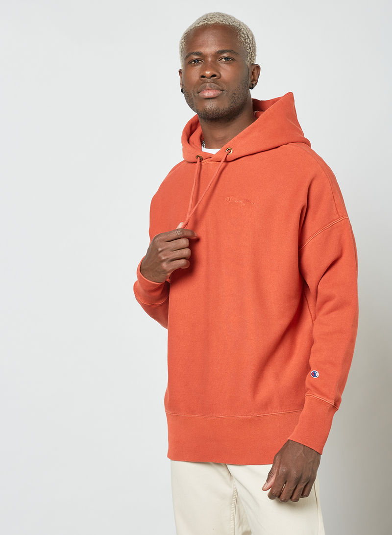Embroidered Logo Hoodie Red