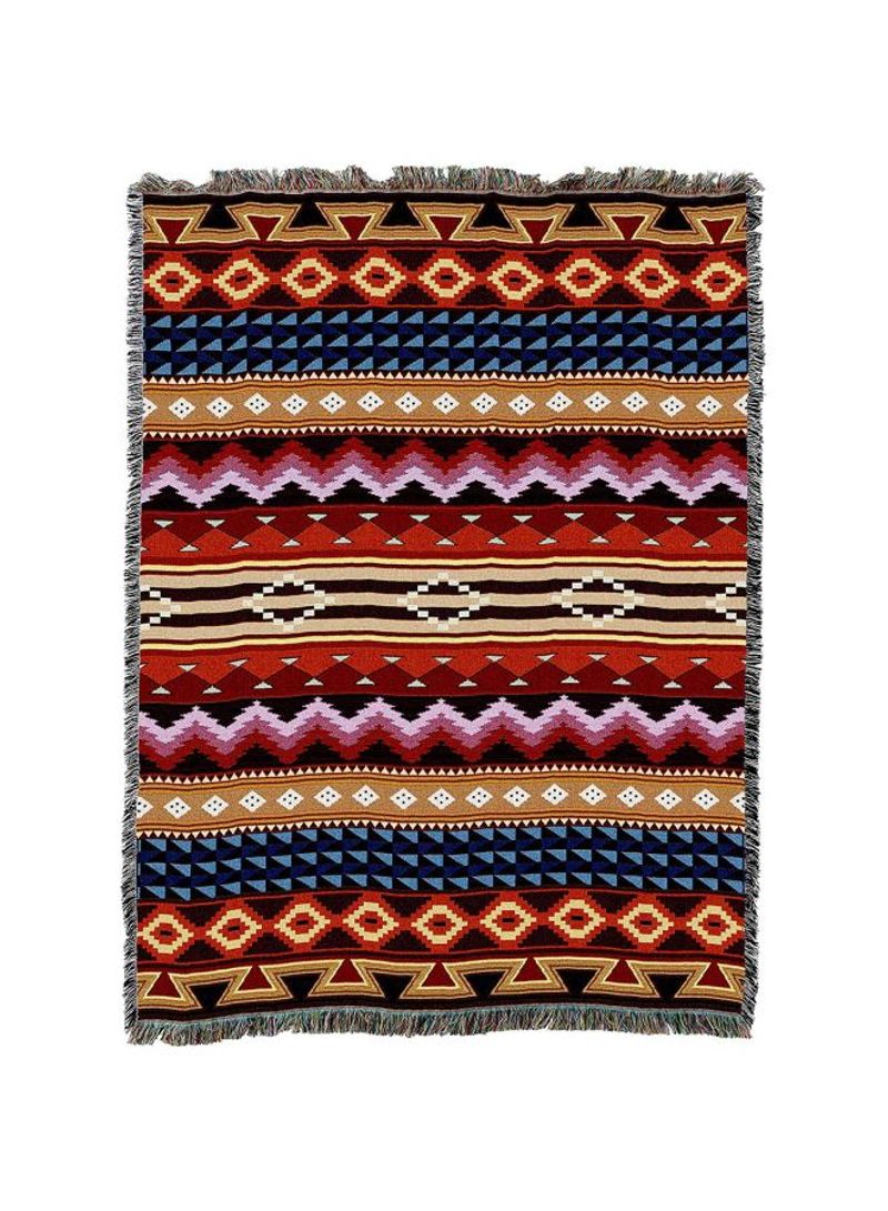 Fringe Designed Tapestry Throw Blanket Multicolour 54x72inch