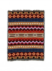 Fringe Designed Tapestry Throw Blanket Multicolour 54x72inch