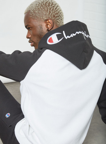 Colourblock Hoodie White/Black