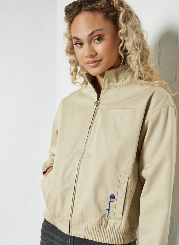 Full Zip Top Beige