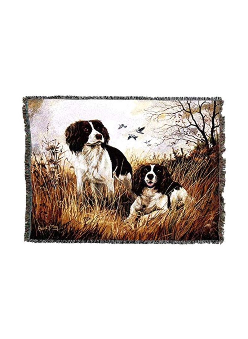 Woven Tapestry Throw Blanket Brown/Black/Beige 72x54inch