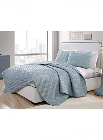 3-Piece Quilt Set Blue Full/Queen