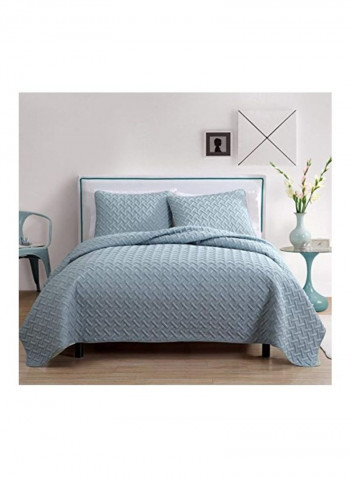 3-Piece Quilt Set Blue Full/Queen