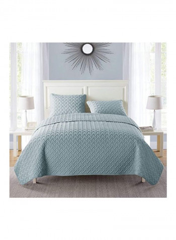 3-Piece Quilt Set Blue Full/Queen