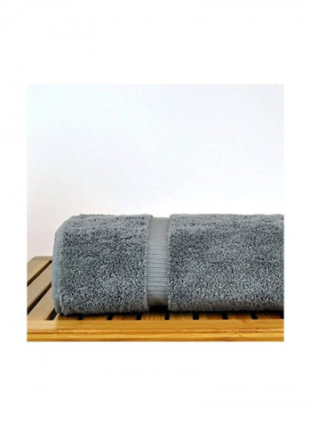 4-Piece Cotton Bath Towel Grey 15.6x13x5.5inch