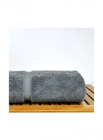 4-Piece Cotton Bath Towel Grey 15.6x13x5.5inch