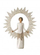 Sculpted Hand-Painted Figure White 2.5x9.5x12inch