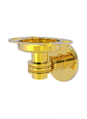Continental Collection Dotted Accents Toothbrush Holder Gold 4.5x3.5x2inch