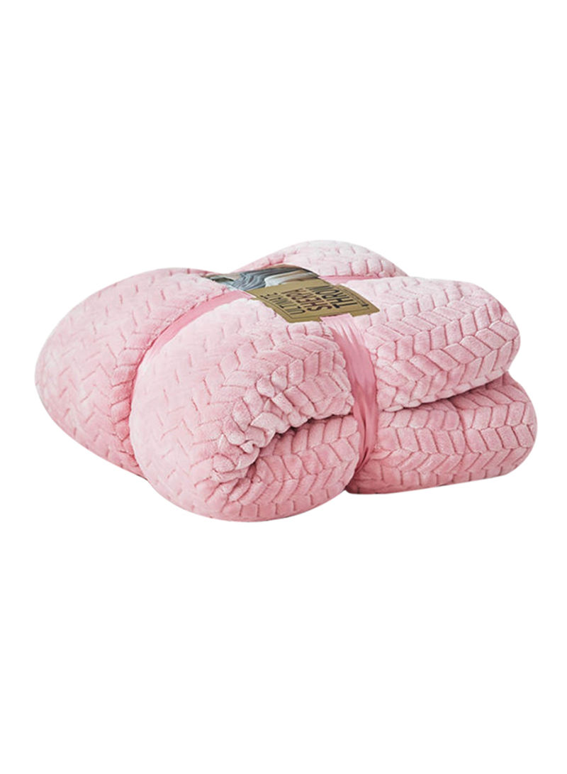 Double-Layer Thick Warm Sleeping Blanket Cotton Pink 200x230centimeter