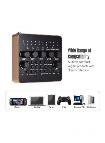 Portable Live Sound Card With Remote Control