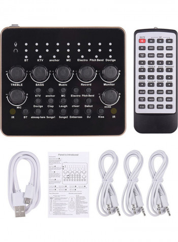 Portable Live Sound Card With Remote Control