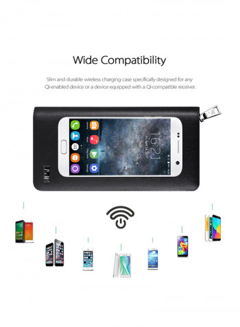 2-in-1 Wireless Charger And Wallet Black