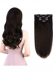 5 Pieces 16 inch Remy Clip in Hair Extensions Brown 16inch