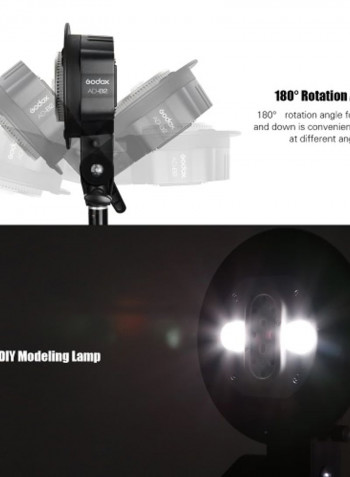 Witstro Double Tube Light Head Bracket For AD200 Black