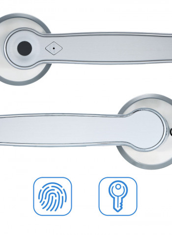 Pair Of Intelligent Fingerprint Door Lock Silver 27 x 10.50 x 15.50cm