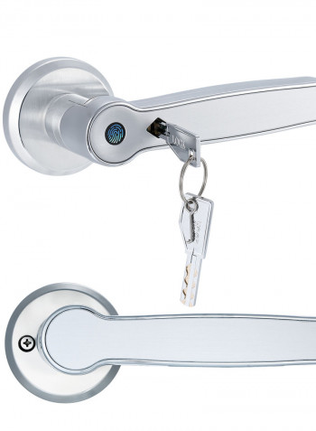 Pair Of Intelligent Fingerprint Door Lock Silver 27 x 10.50 x 15.50cm