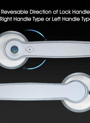Pair Of Intelligent Fingerprint Door Lock Silver 27 x 10.50 x 15.50cm