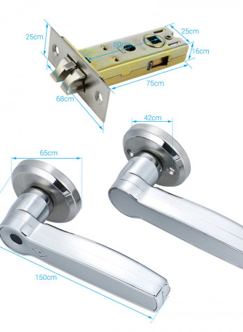 Pair Of Intelligent Fingerprint Door Lock Silver 27 x 10.50 x 15.50cm