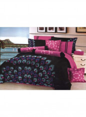12-Piece Alessandra Duvet Set Cotton Black/Pink/Blue