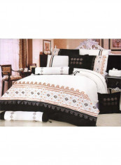 12-Piece Alessandra Duvet Set Cotton White/Black/Brown