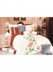 12-Piece Embroidery Duvet Set Fabric Beige/Brown/Green