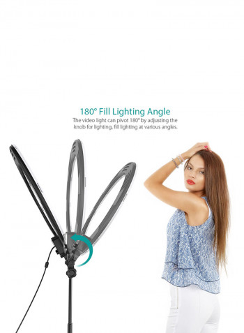 252-Piece Dimmable LED Video Light Lamp 18inch White