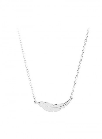 925 Sterling Silver Feather Pendant Necklace