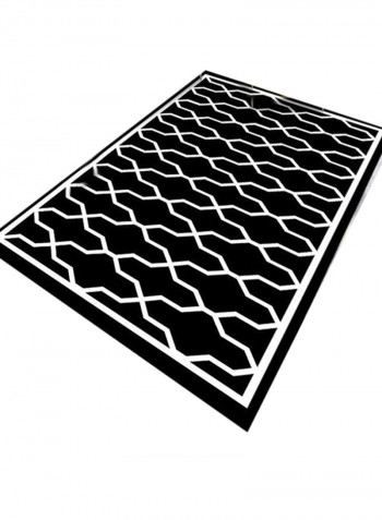 Designer Living Room Carpet Black/White 80x160centimeter