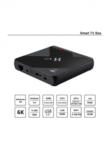 H10 Android Smart TV Box With Remote Control H10 Black