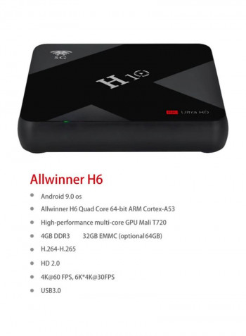 H10 Android Smart TV Box With Remote Control STB1141 Black