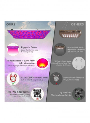 LED Grow Light For Indoor Plants Blue/Red/Silver 43.5centimeter