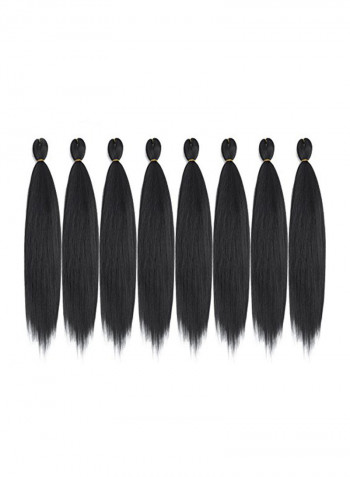 8-Piece Straight Hair Extension Black 2.8x0.98x2.9centimeter
