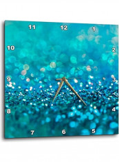 Sparkling Elegant Glitter Wall Clock Blue 13 x13inch