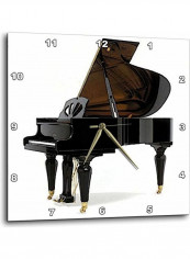 Grand Piano Printed Analog Wall Clock Multicolour 15x15x0.1inch