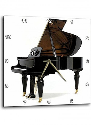 Grand Piano Printed Analog Wall Clock Multicolour 15x15x0.1inch