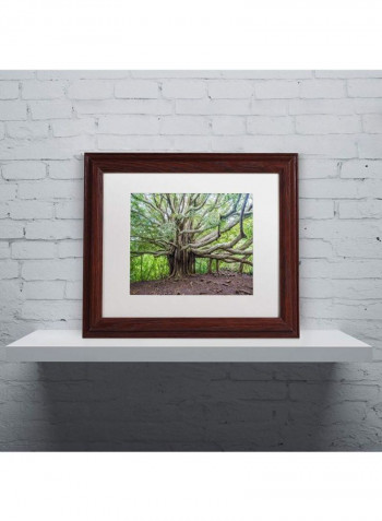 Banyan White Matte Archival Paper Artwork Wooden Frame Wall Art Multicolour 16 x 20inch