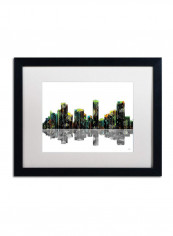 Denver Colorado Skyline Frame Framed Wall Art Multicolour 16 x 20inch