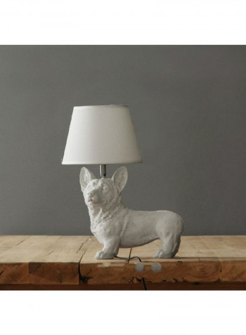 Dog Themed Bedside Table Lamp White