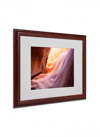 The Lower Wave Wooden Framed Wall Art Multicolour 16 x 20inch