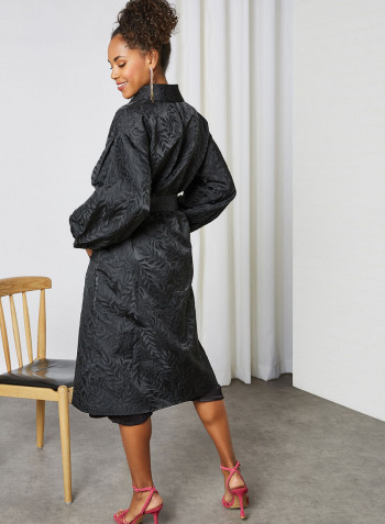 Long Sleeve Resnick Coat Black Jaquard