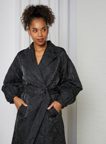 Long Sleeve Resnick Coat Black Jaquard