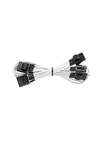 15-Piece 24-Pin Standard Power Cable Kit White/Black