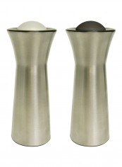 2-Piece Salt And Pepper Dispenser Silver/White/Black 2x6inch
