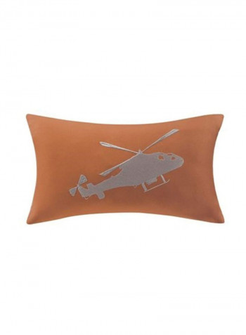 3-Piece Comforter Set Polyester Orange/Grey/White Twin/Twin X-Large
