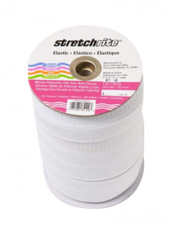 Non-Roll Woven Elastic Spool White 5 x 7 x 5inch