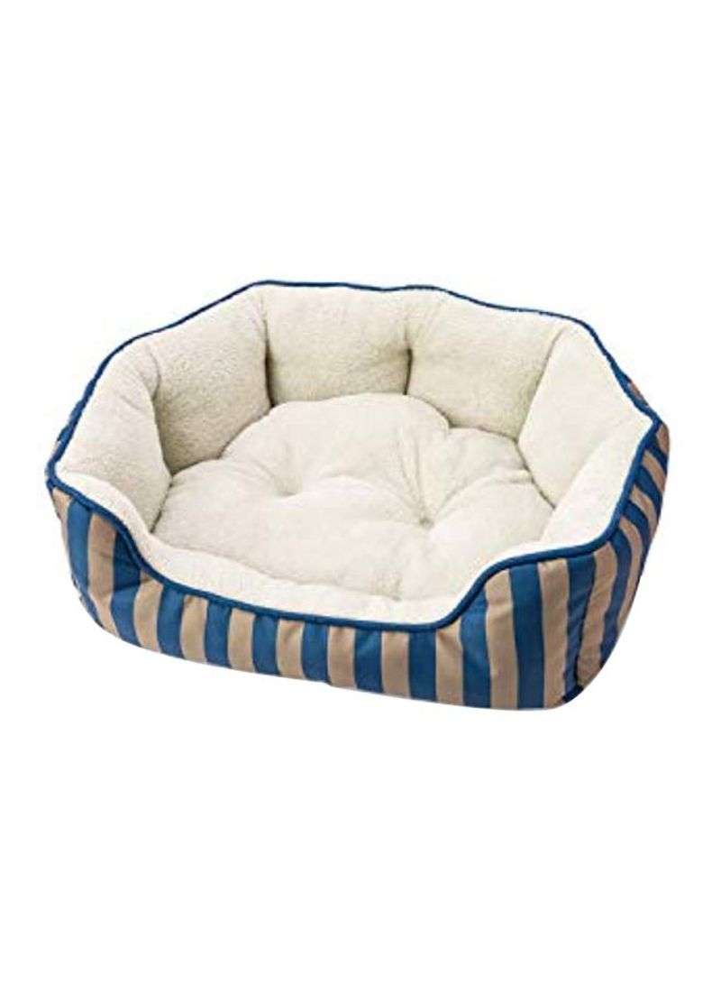 Sleep Zone Scallop Faux Suede Lounger Blue/White/Beige