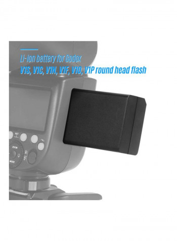 Replacement Battery For Godox V1S/V1C/V1N/V1F/V1O/V1P Round Head Flash Speedlite Black