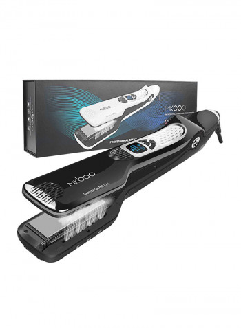 Professional Steam Hair Straightener Black/White ONE SIZE