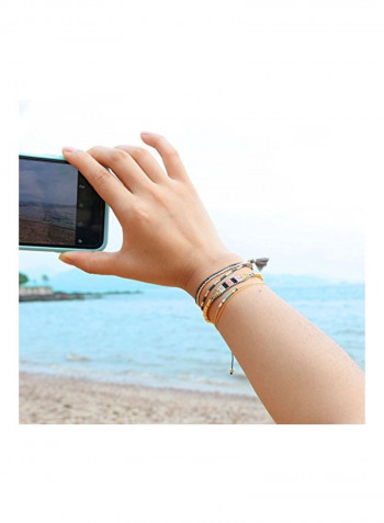 7-Piece 18 Karat Gold Plated Beaded Chain Bracelet